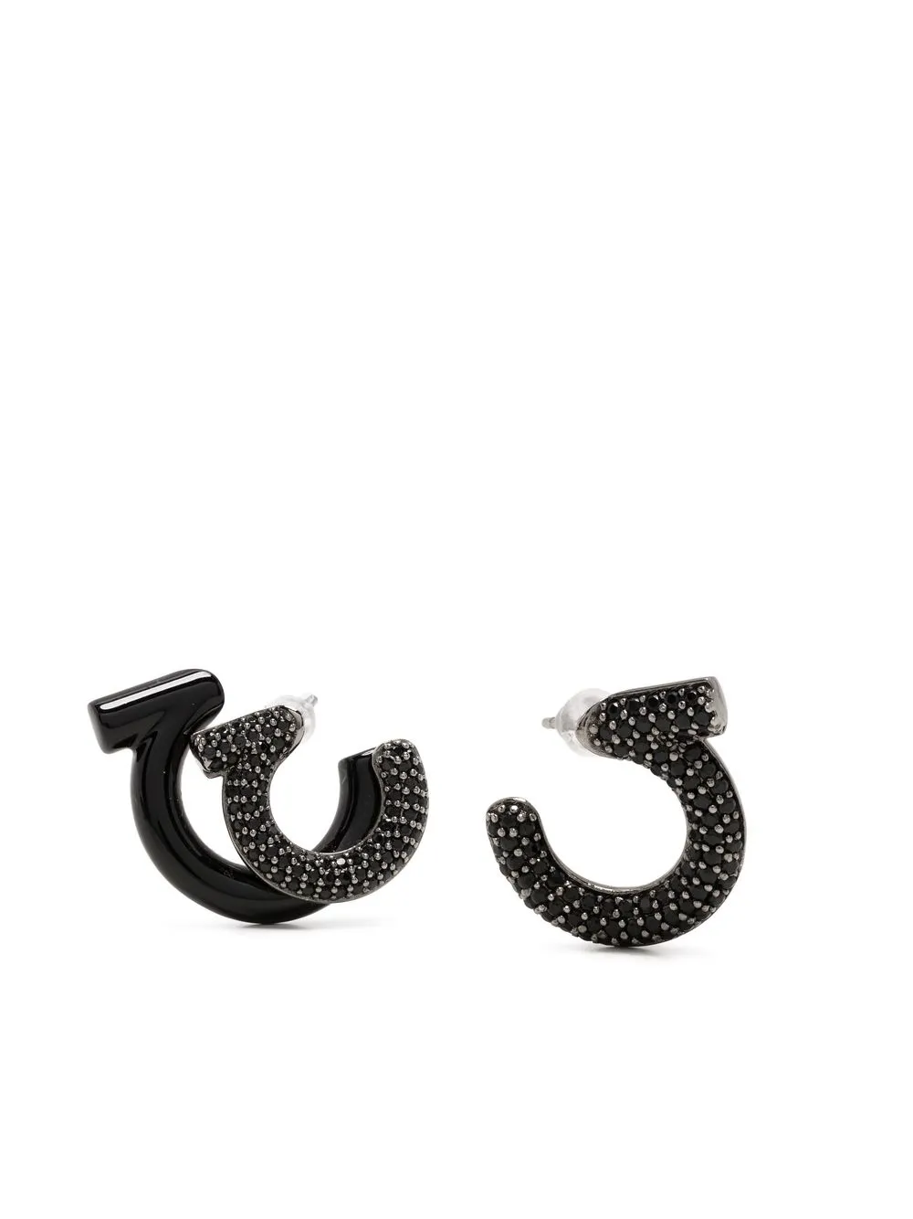 Ferragamo Gancio Mismatch earrings - Black