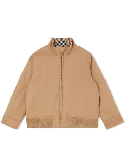 burberry kids 双面格纹哈灵顿夹克