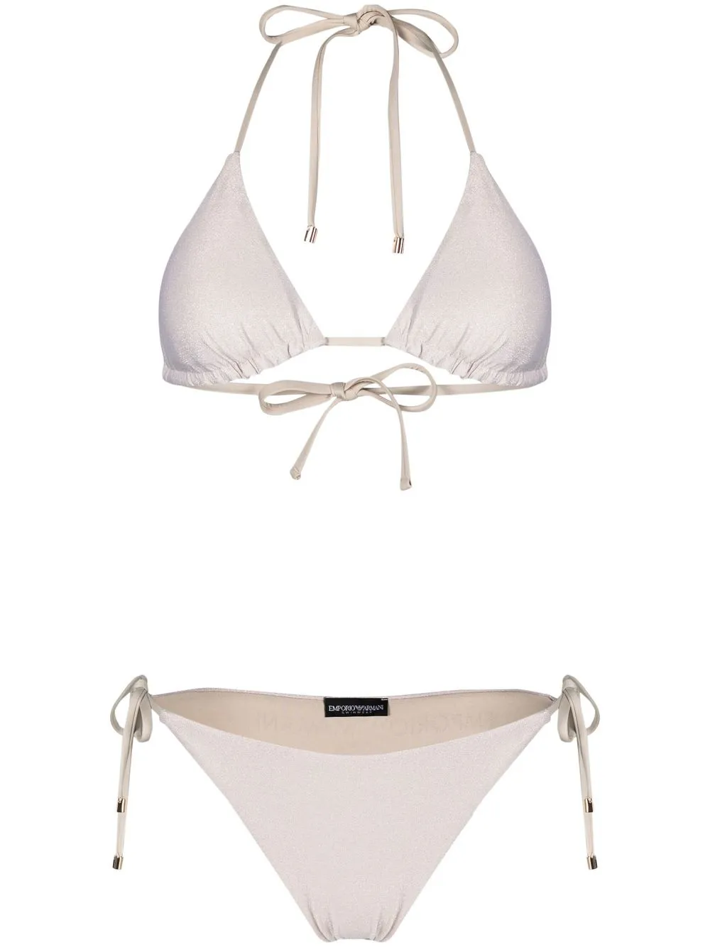 Emporio Armani Metallic Triangle Bikini Set Farfetch