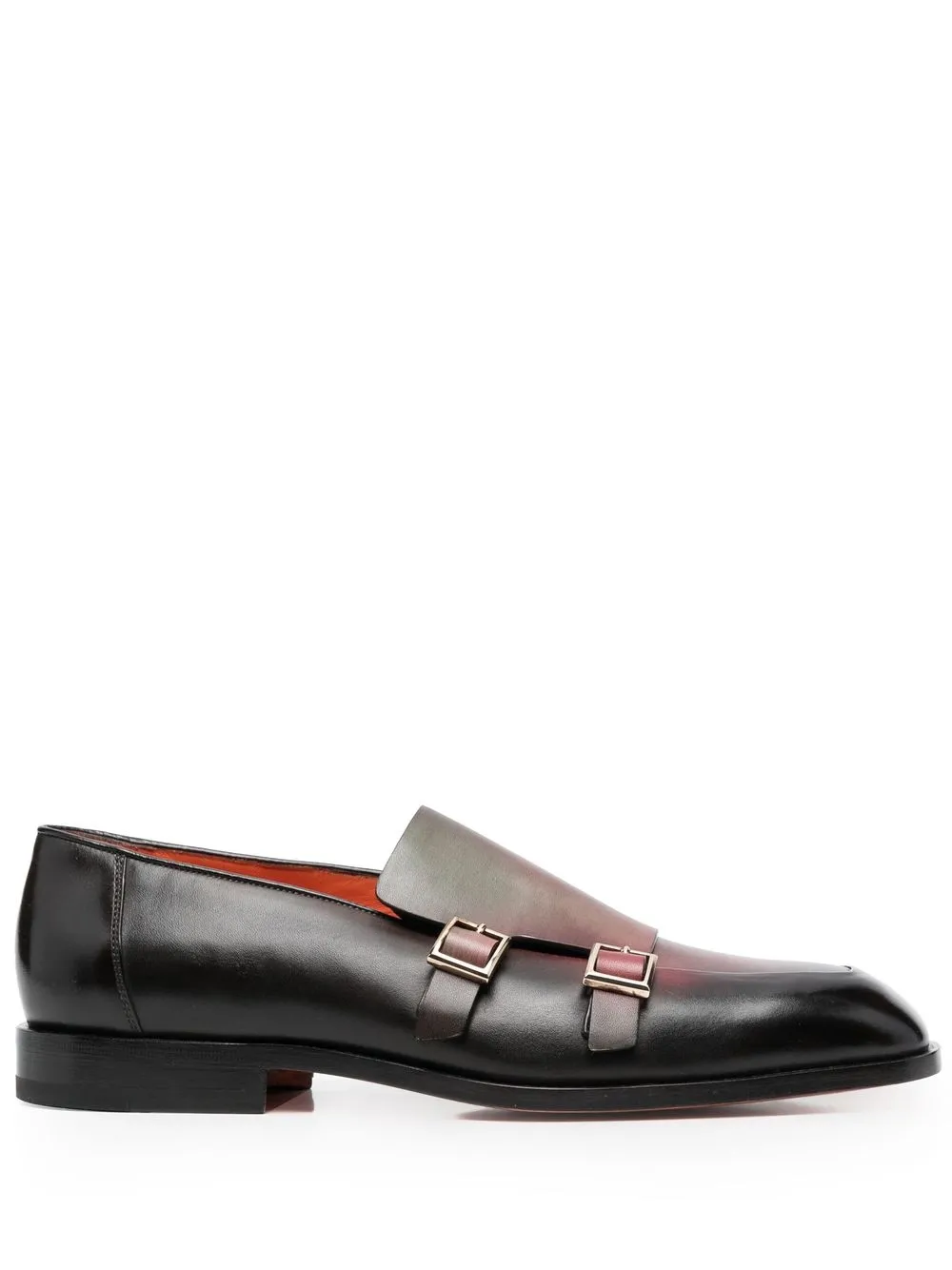 Santoni zapatos monk con doble hebilla - Rojo