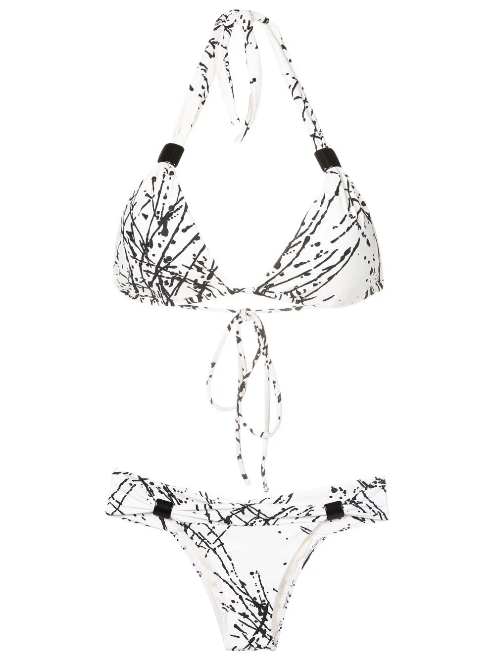 Brigitte Graphic Print Halterneck Bikini Farfetch