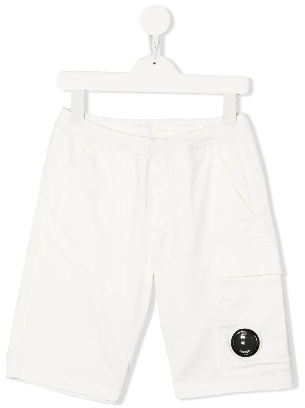 C.P. Company Kids shorts deportivos con parche del logo - Blanco