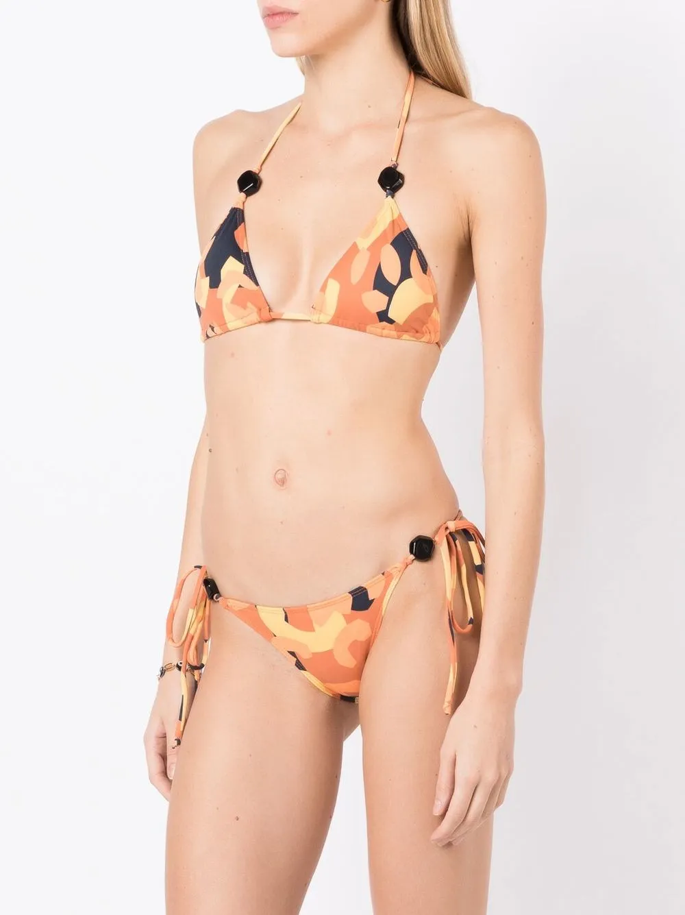 Brigitte Abstract Print Triangle Bikini Farfetch