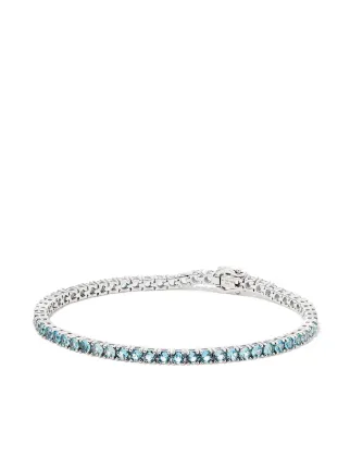 Hatton Labs Silver Crystal Embellished Tennis Bracelet Farfetch