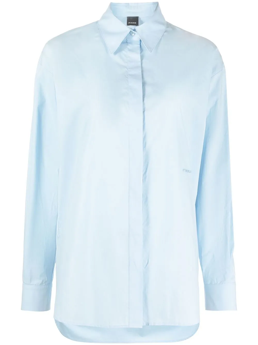 PINKO camisa con logo bordado - Azul