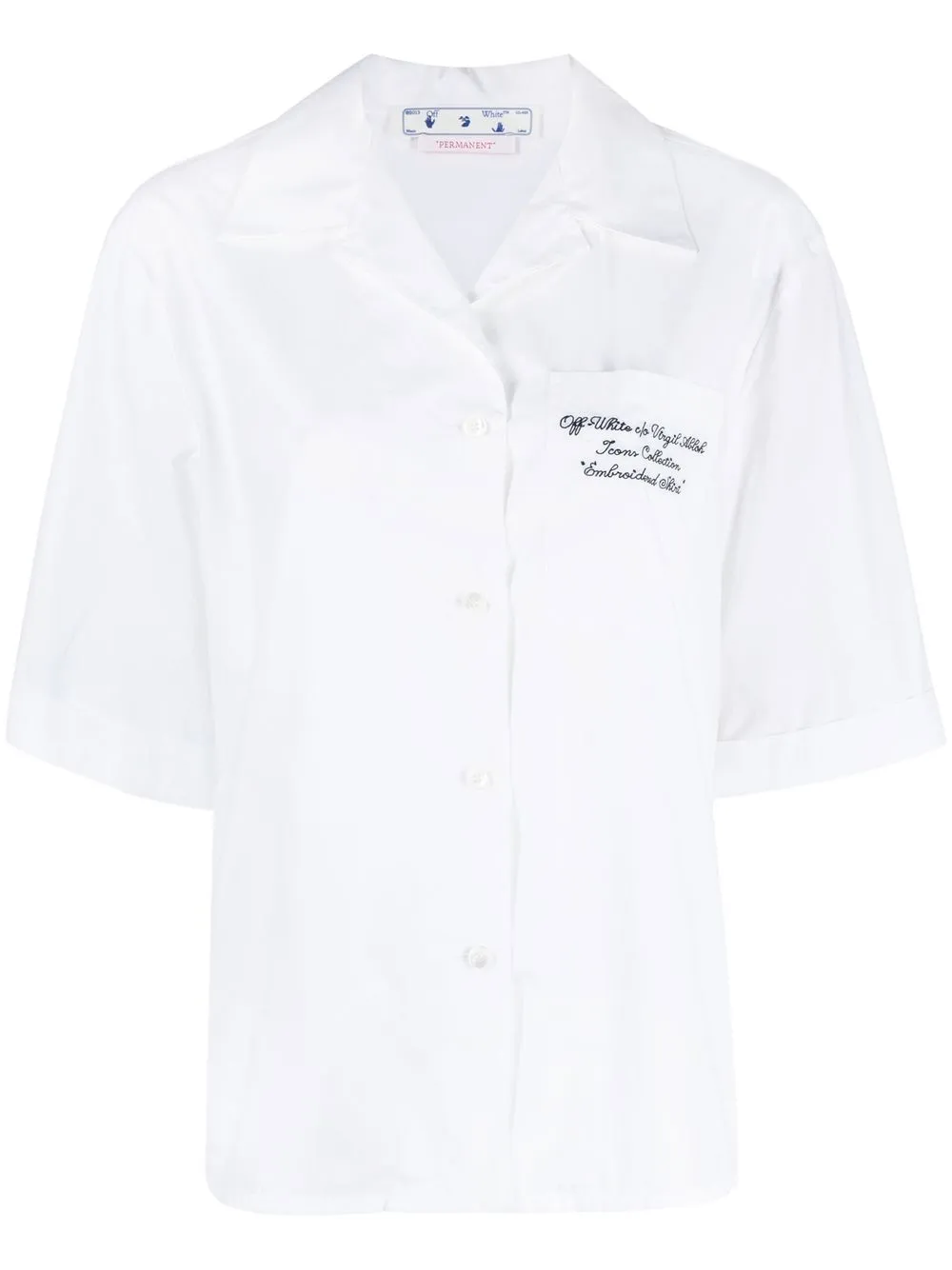 Off-White playera con logo bordado - Blanco