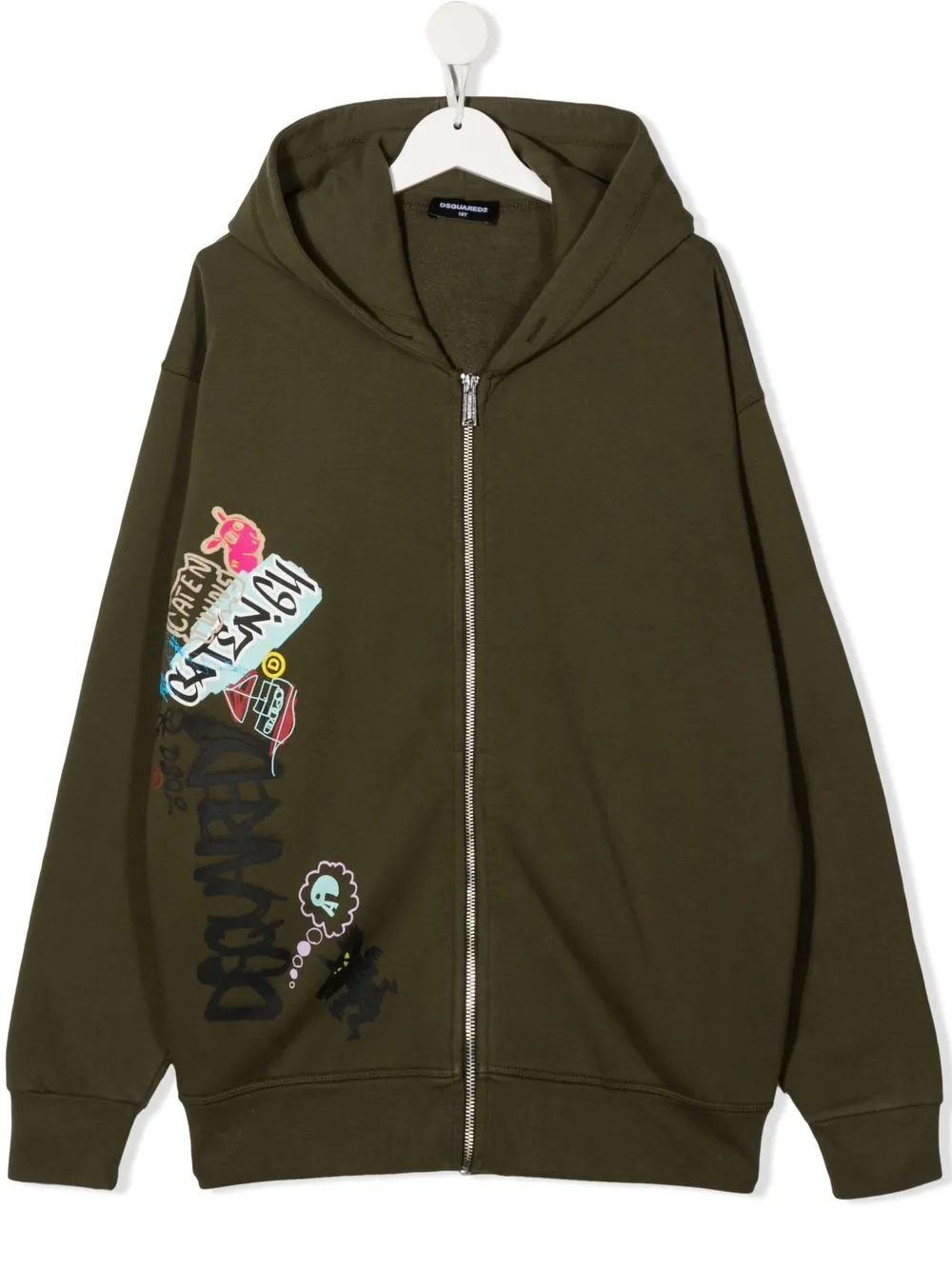 Dsquared2 Kids hoodie con parche estampado - Verde