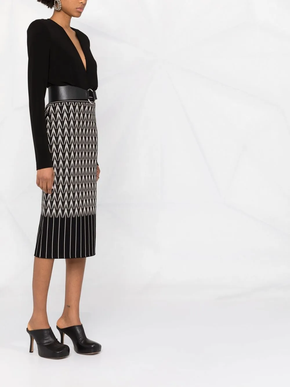 Alexander Mcqueen High Waisted Patterned Skirt Farfetch