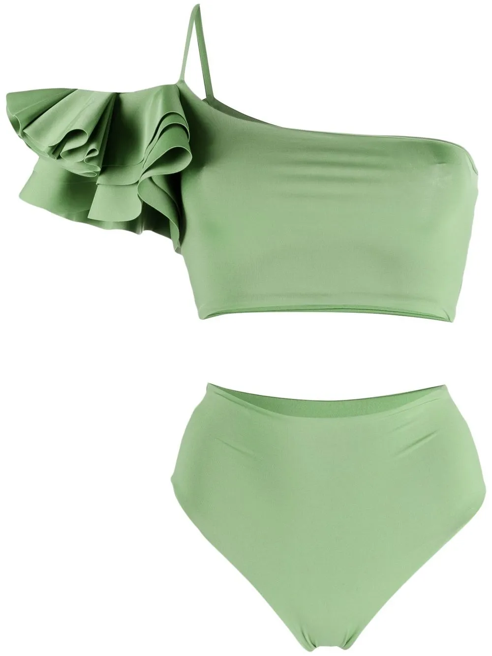 Maygel Coronel Ruffle Detail Bikini Set Farfetch