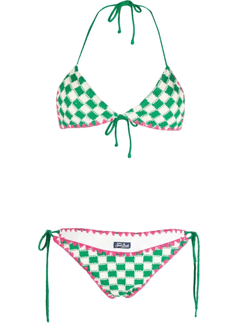 MC2 Saint Barth check crochet bikini - Green