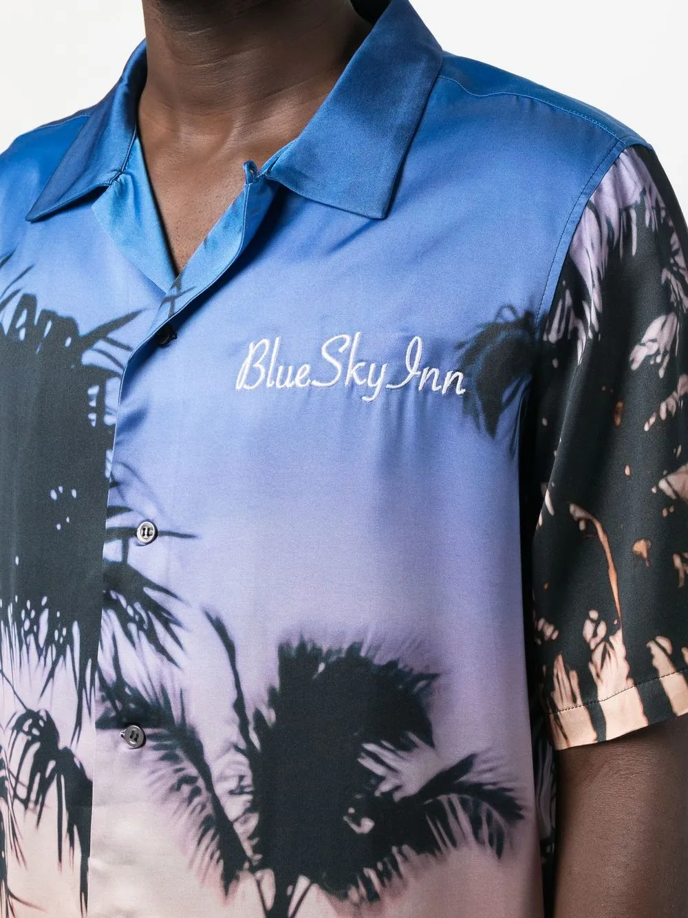 BLUE SKY INN Graphic Print Short Sleeve Shirt Blue FARFETCH