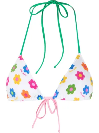 Mc Saint Barth Leah Floral Print Bikini Top Farfetch