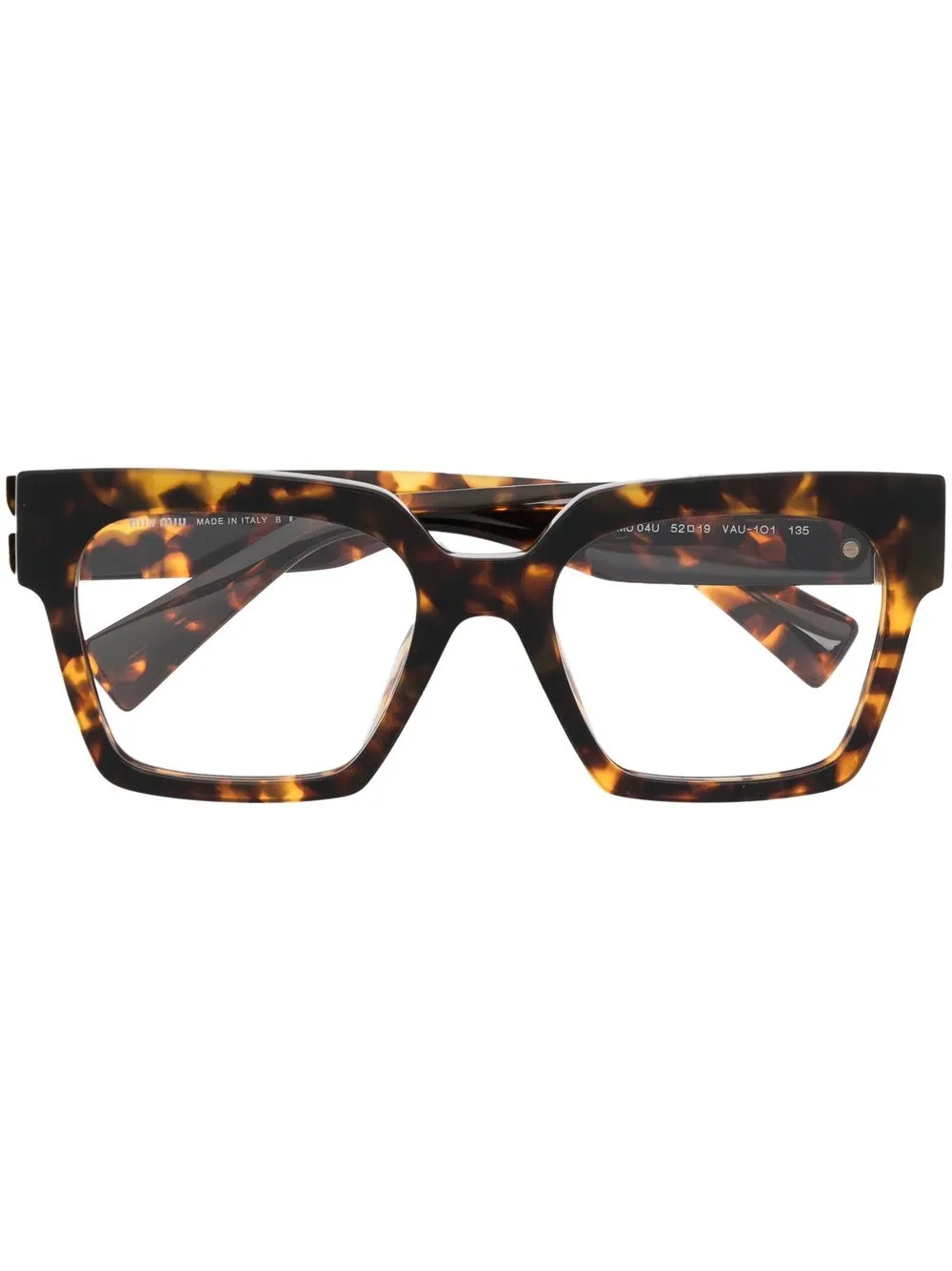 Miu Miu Eyewear Arma O De Culos Quadrada Efeito Tartaruga Farfetch