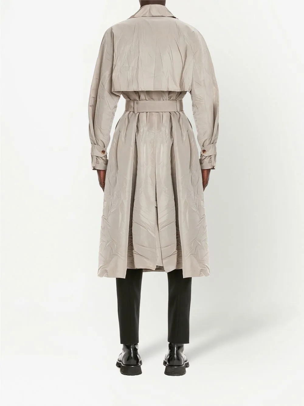 Alexander Mcqueen Crinkled Long Trench Coat Farfetch