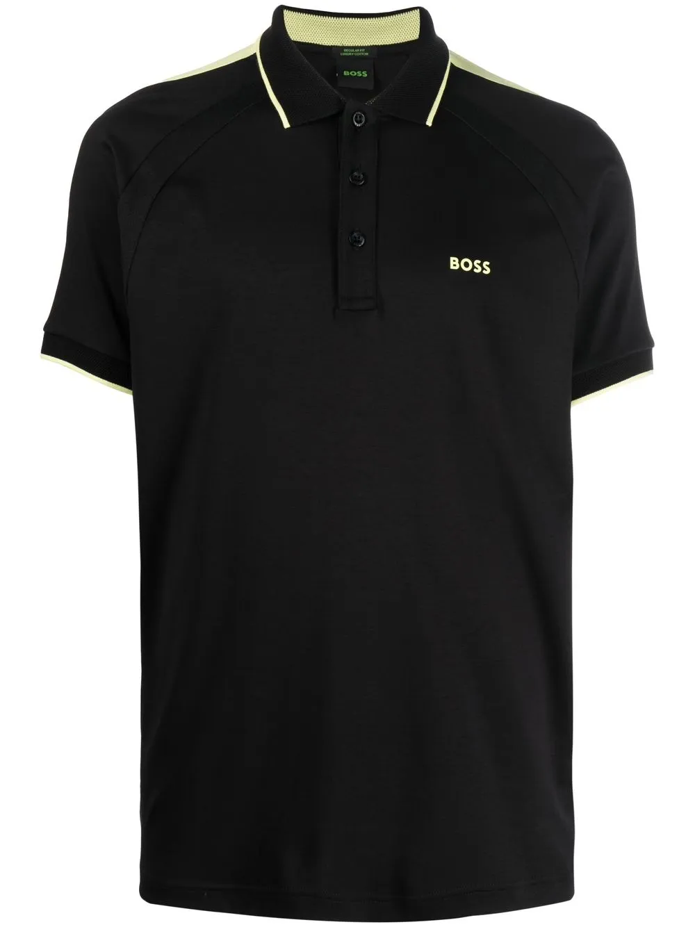 BOSS playera tipo polo con logo estampado - Negro