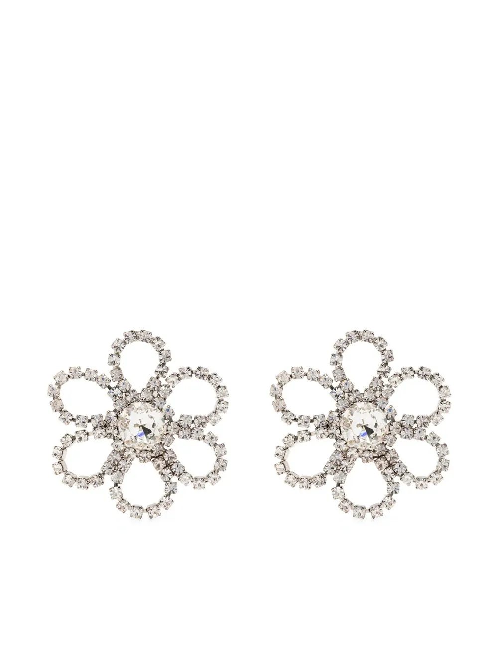DEA crystal-embellished flower earrings - Silver