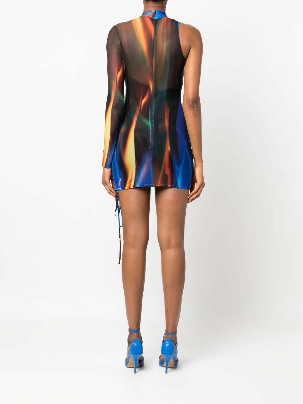 David Koma Asymmetric Semi Sheer Mini Dress Farfetch