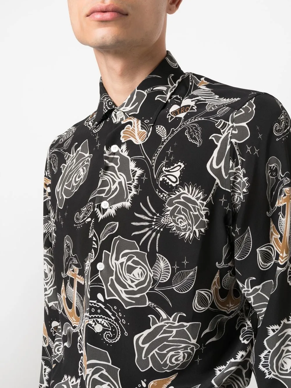 Etro Seidenhemd Mit Rosen Print Farfetch