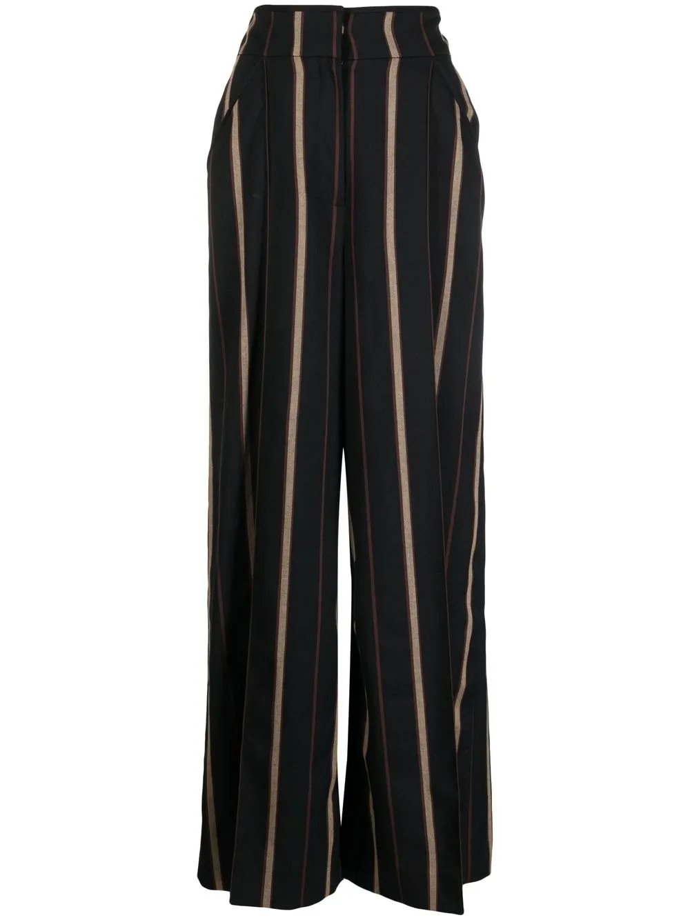 Temperley London striped wide-leg trousers - Black