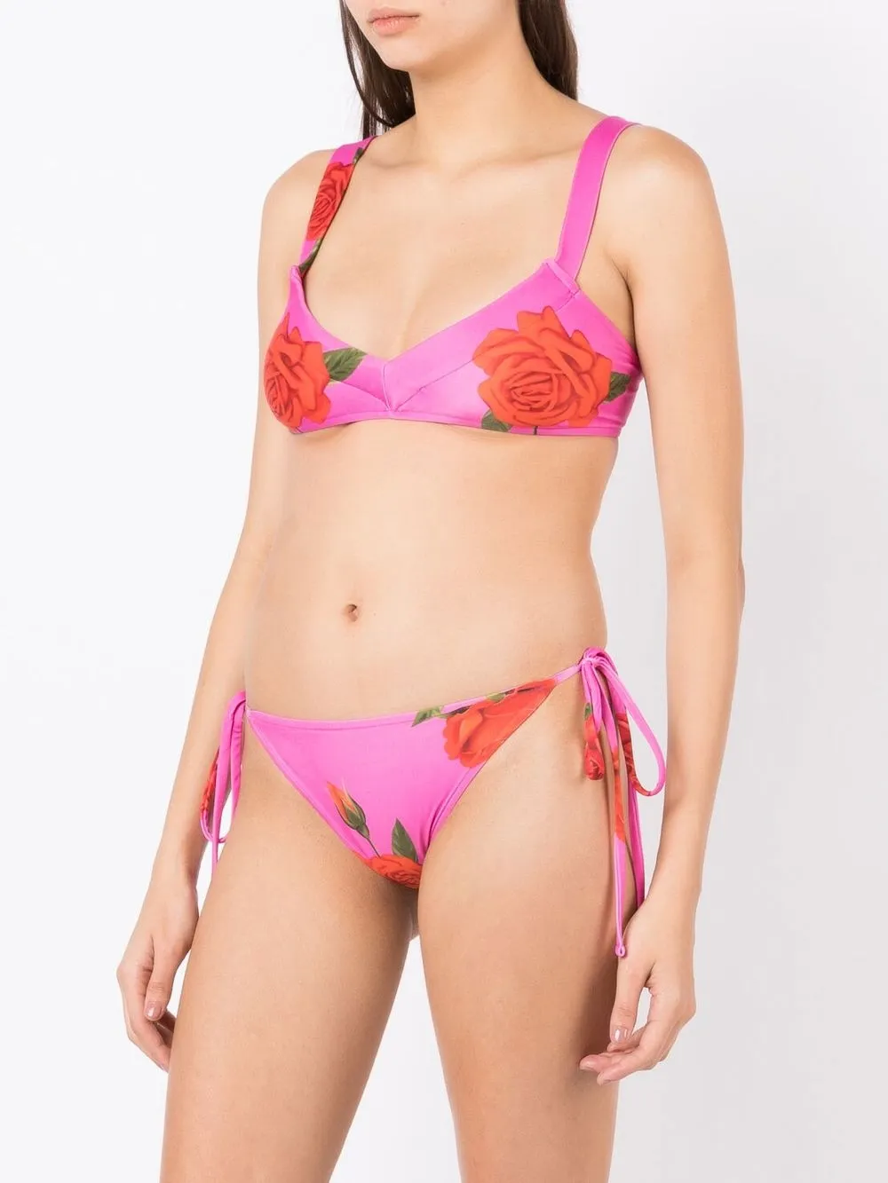 Andrea Bogosian Floral Print Detail Bikini Set Farfetch