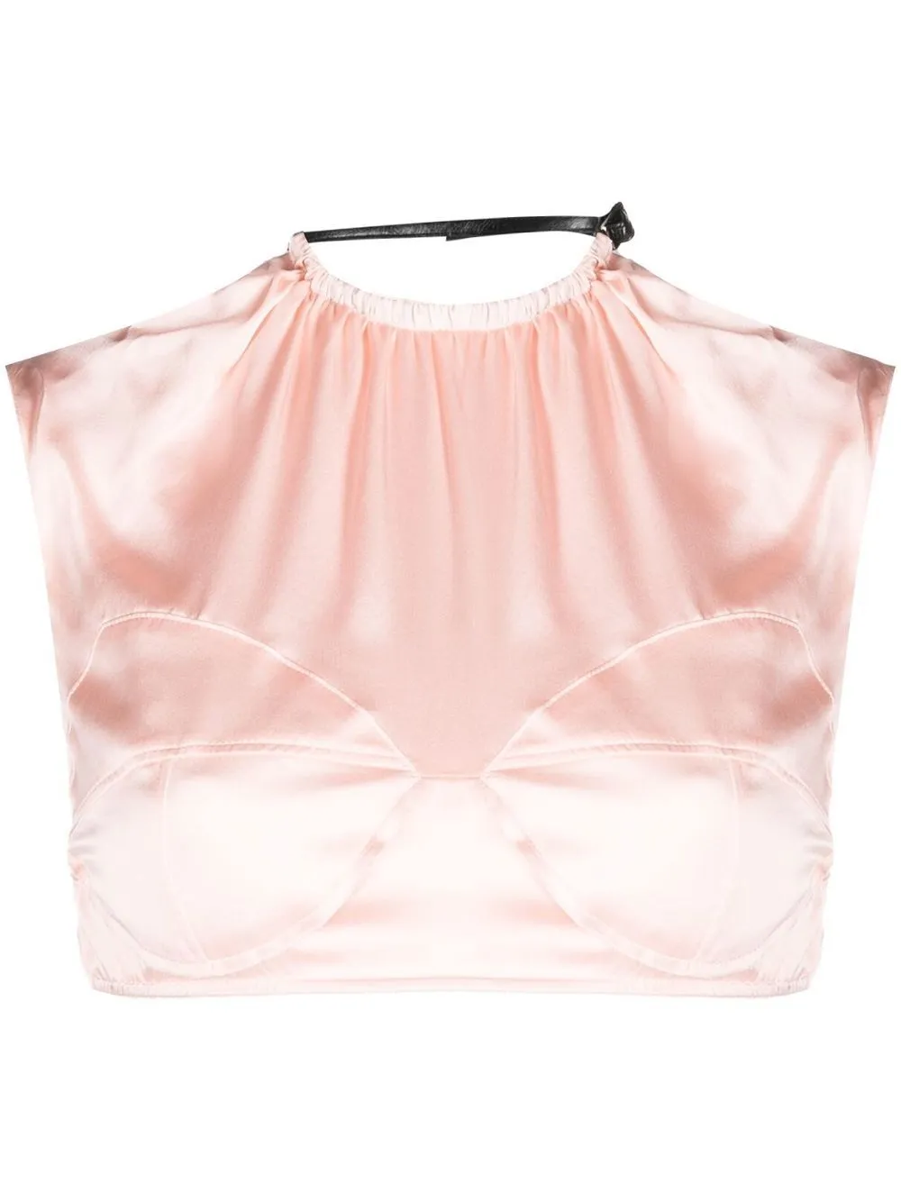 Juneyen belt-strap cropped top - Pink