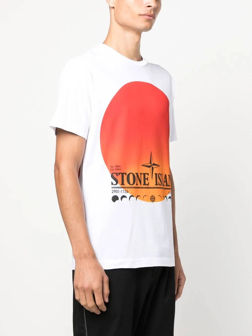 Stone Island Lunar Eclipse Two Cotton T Shirt In White Modesens