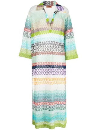 Missoni Stripe Pattern Crochet Dress Farfetch