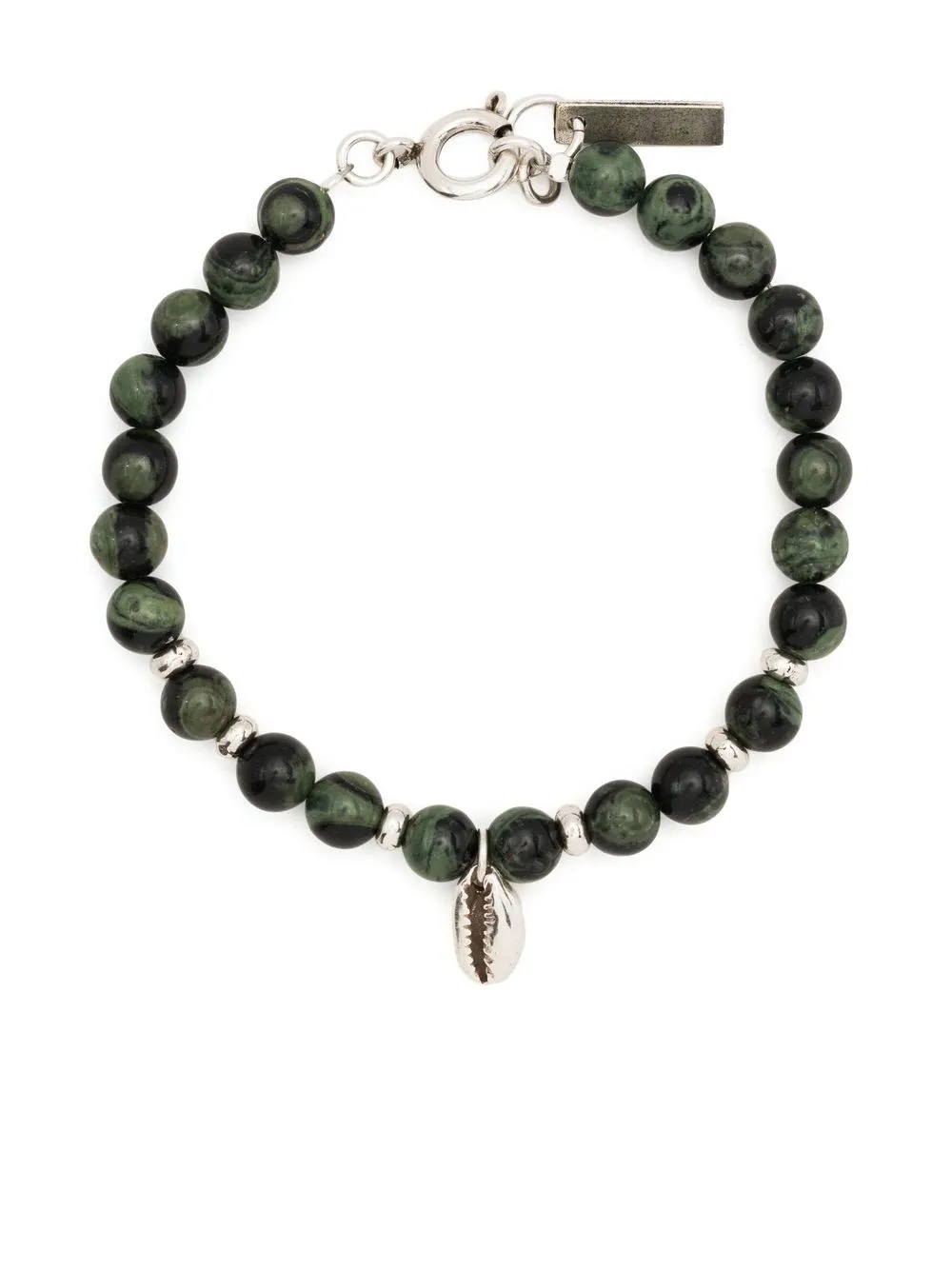 Isabel Marant bead-embellished logo-charm bracelet - Green