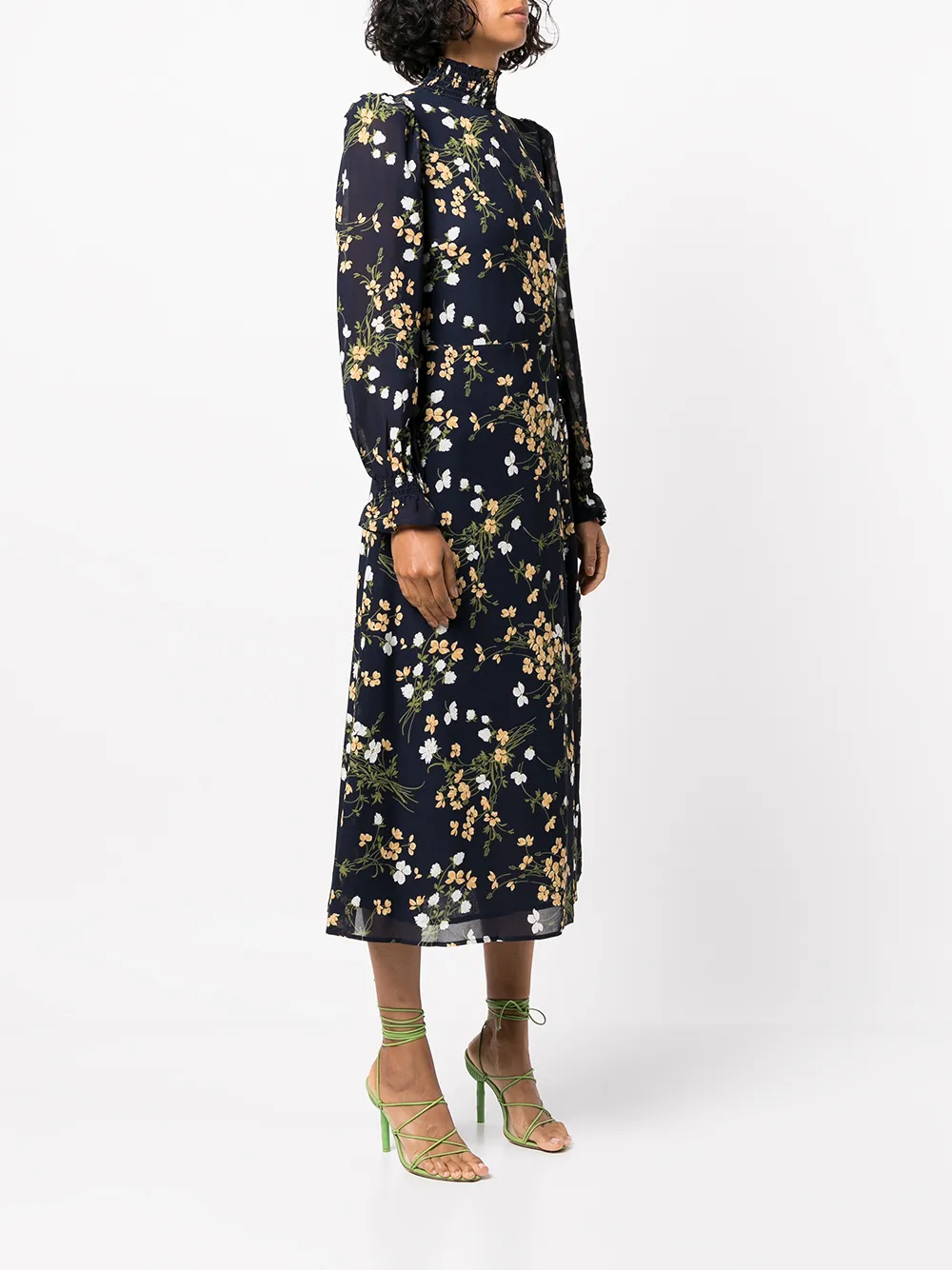 Reformation Stevi Floral Print Midi Dress Farfetch