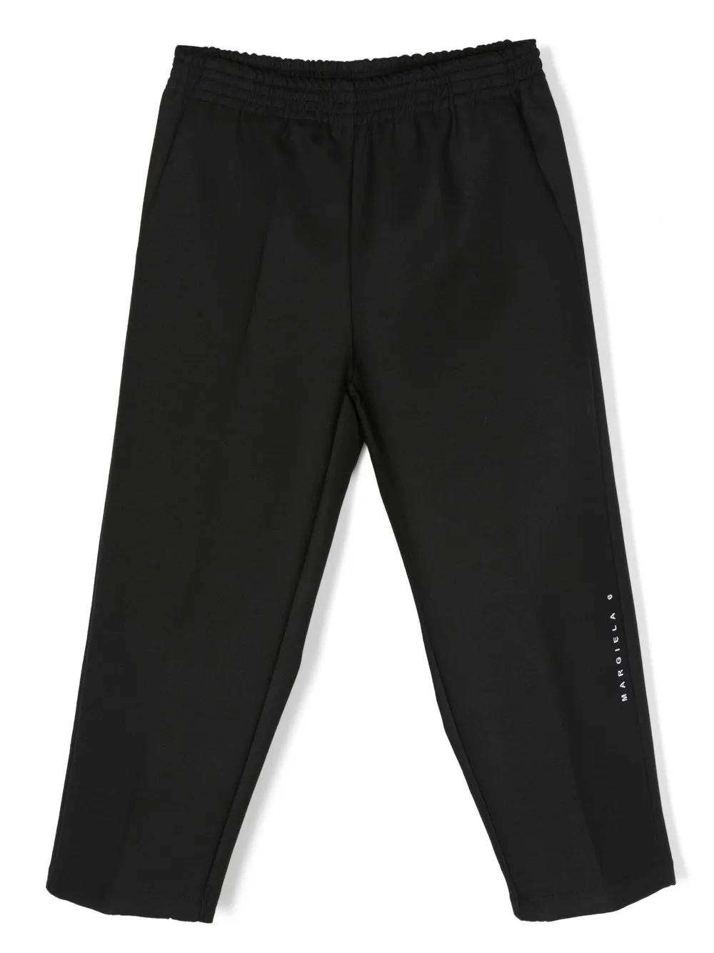 MM6 Maison Margiela Kids pantalones ajustados con logo estampado - Negro