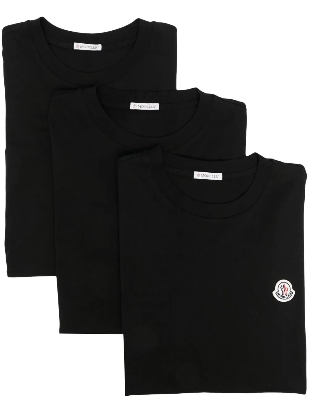 Moncler playera con parche del logo - Negro