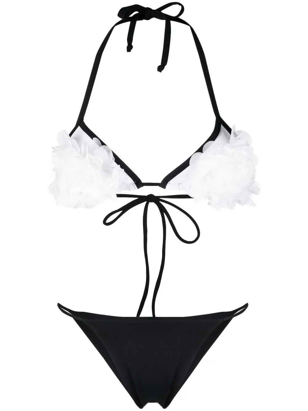 La Reveche Flower Applique Detail Bikini Set In Schwarz ModeSens