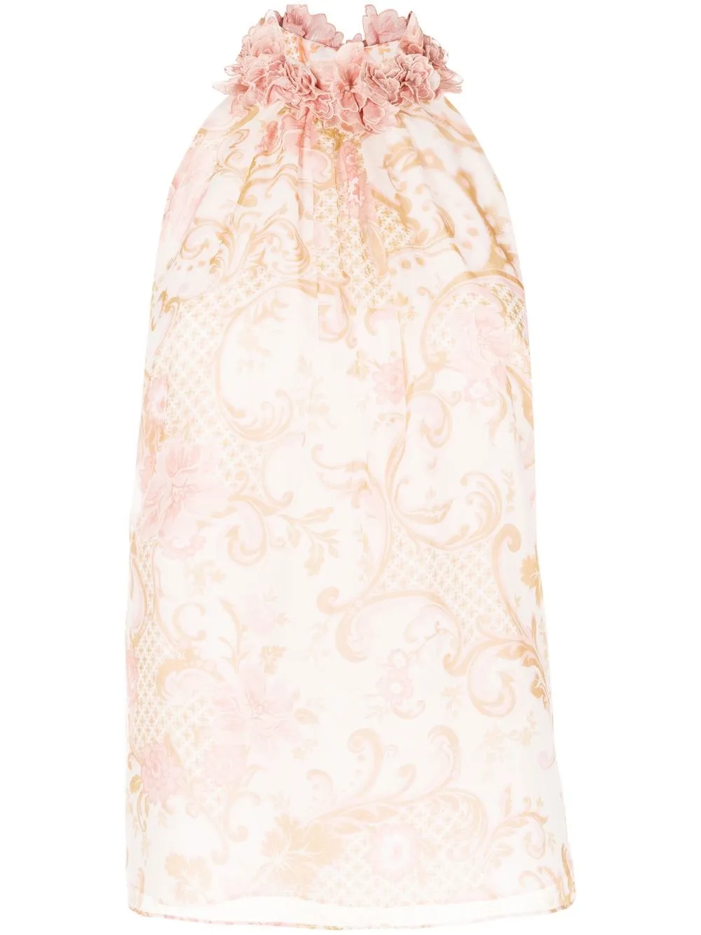 ZIMMERMANN Postcard floral-print sleeveless blouse - Pink
