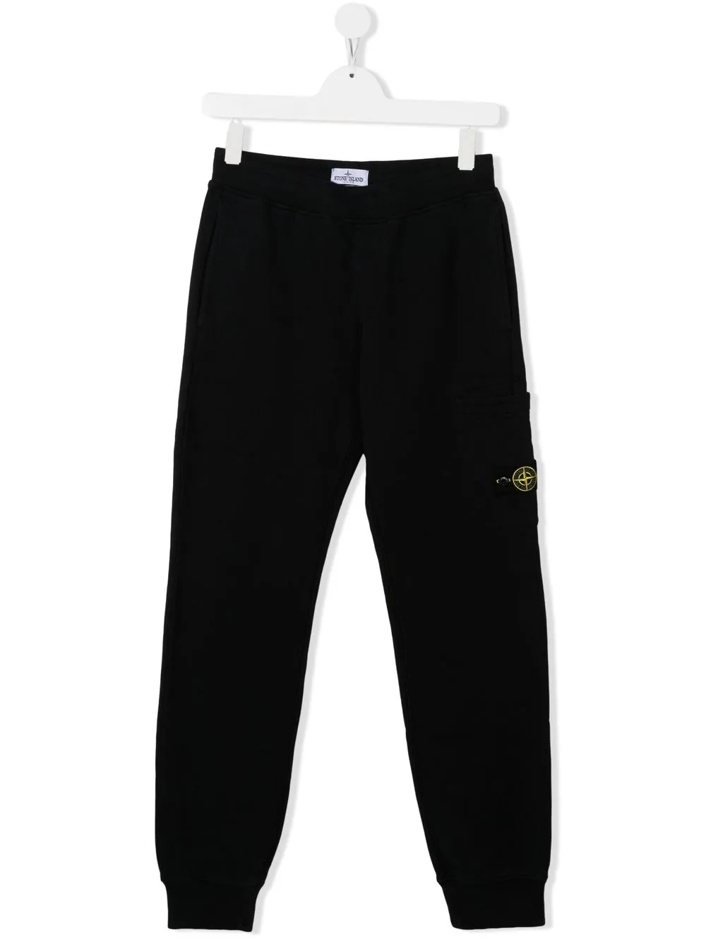 Stone Island Junior pants con parche del logo - Negro
