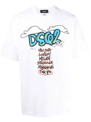 dsquared2 logo印花细节t恤