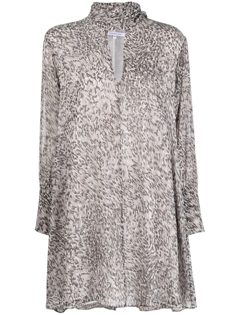 Patrizia Pepe vestido con detalle de mascada - Gris