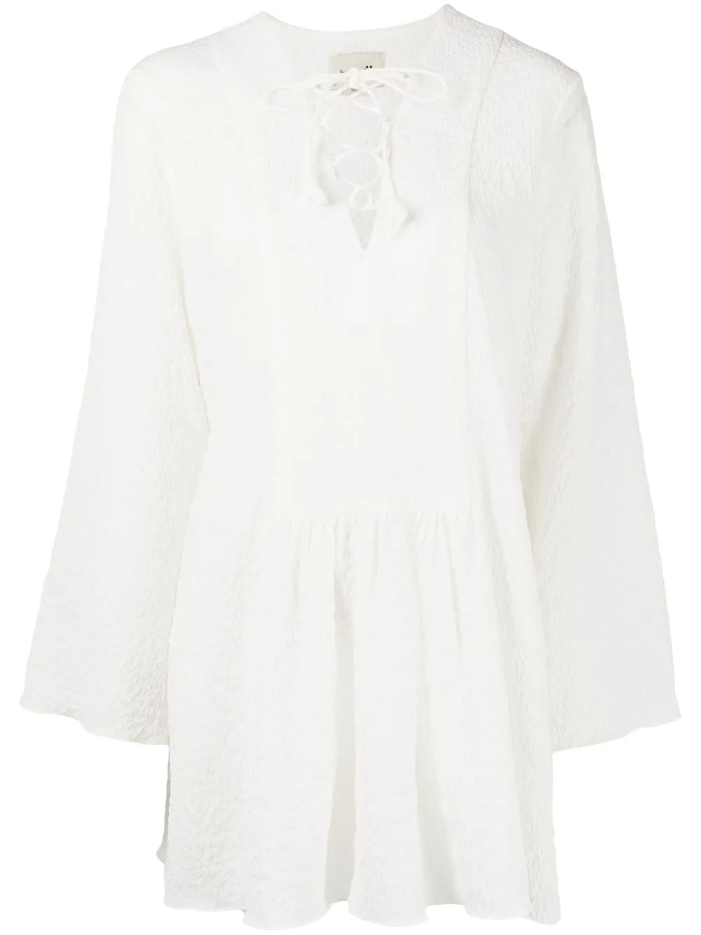 Bambah Diane lace-up crepe dress - White