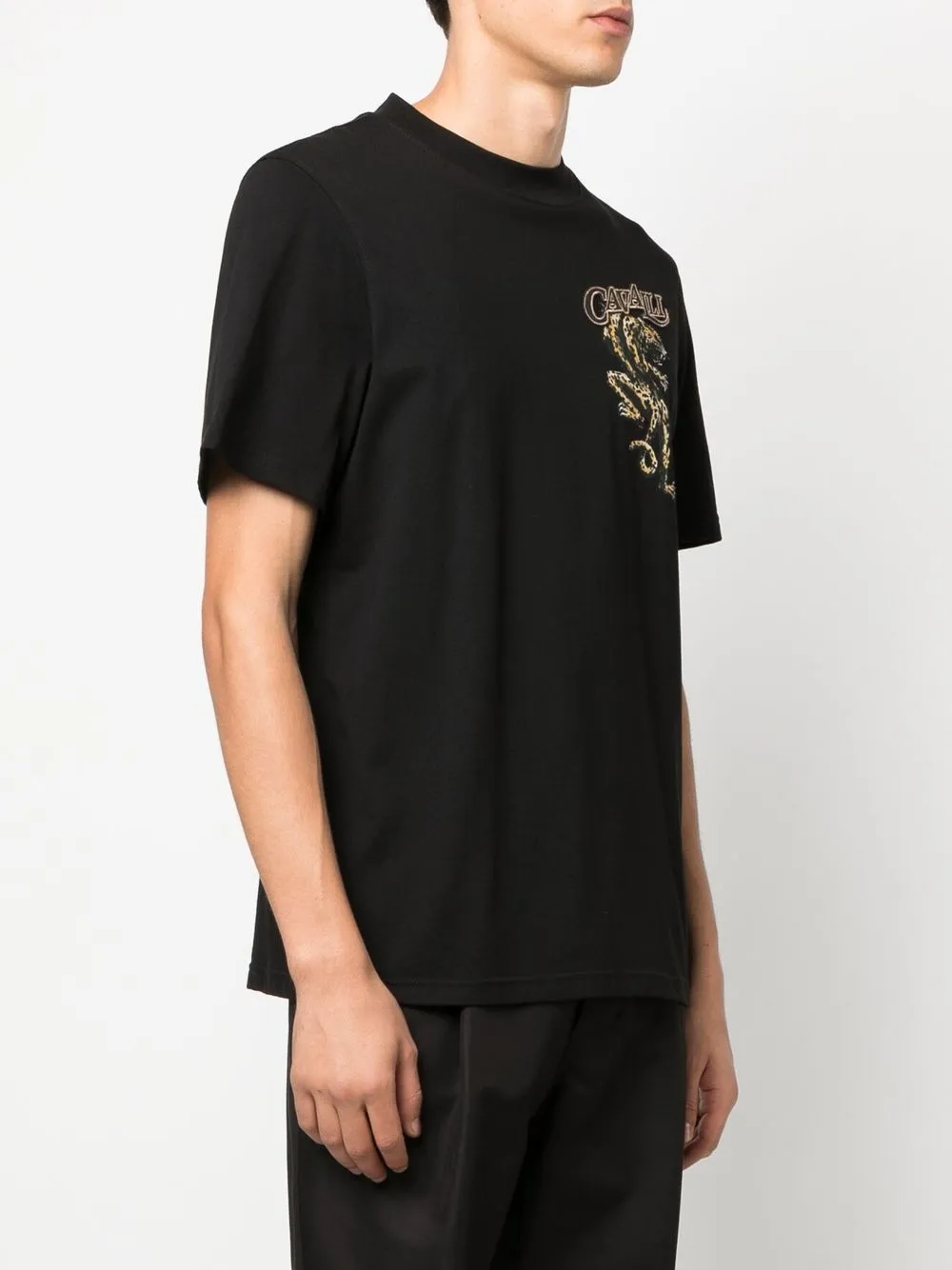 Roberto Cavalli Logo Print Cotton T Shirt Farfetch