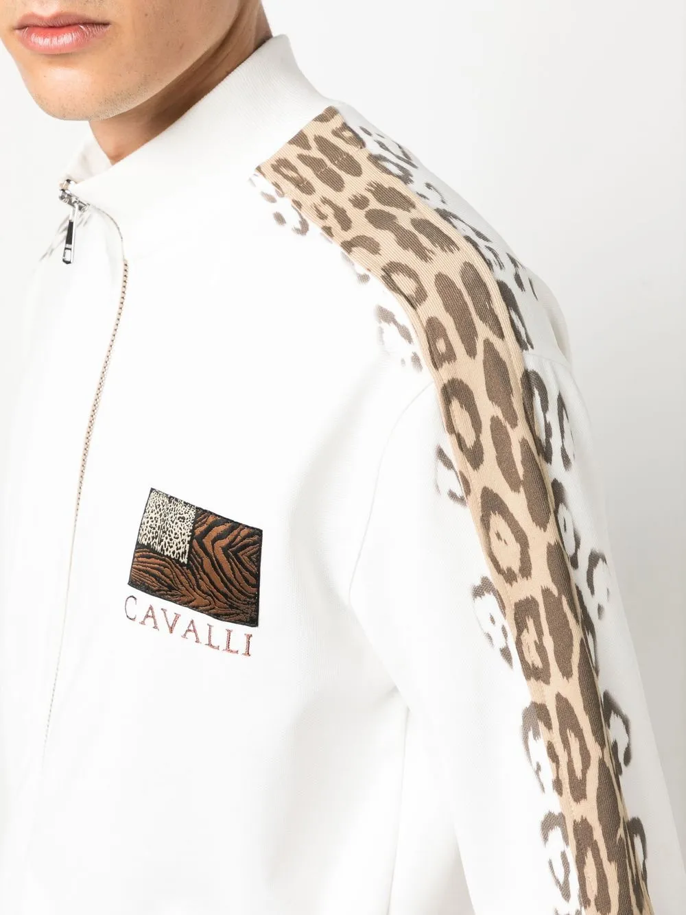 Roberto Cavalli Jacke Mit Leoparden Print Farfetch