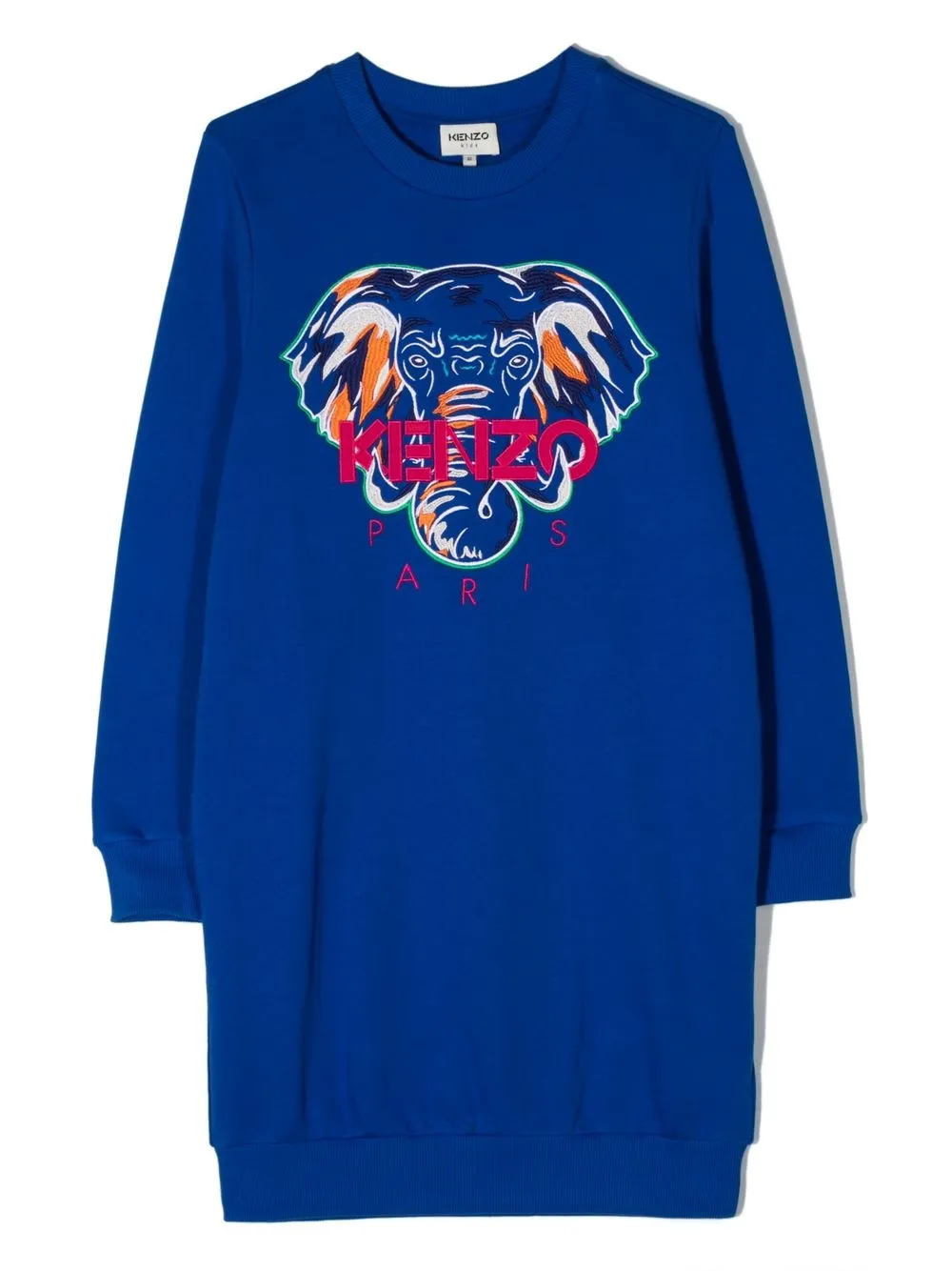Kenzo Kids vestido estilo suéter con motivo Elefante - Azul