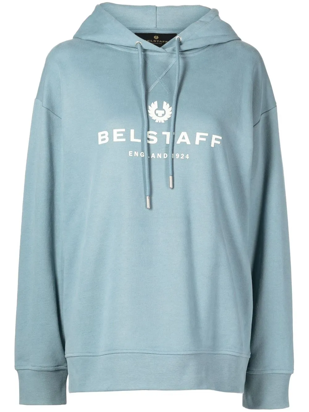 Belstaff logo-print pullover hoodie - Blue