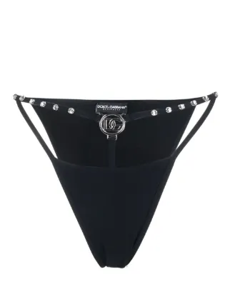 Dolce Gabbana Logo Plaque Bikini Bottoms Farfetch