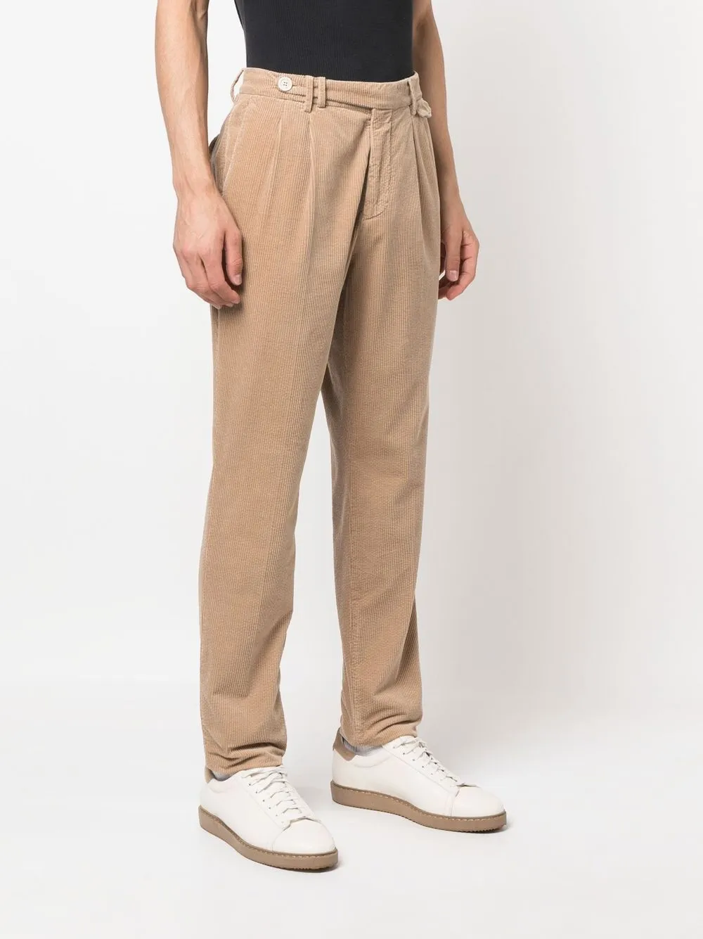 Brunello Cucinelli Corduroy Straight Leg Trousers Neutrals Farfetch Uk