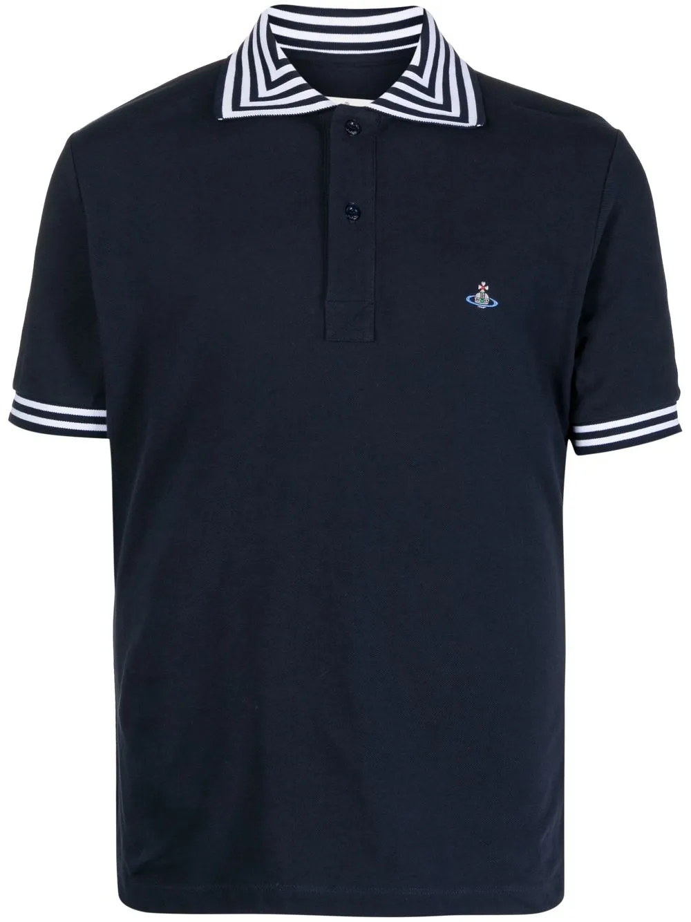 Vivienne Westwood playera tipo polo con logo bordado - Azul