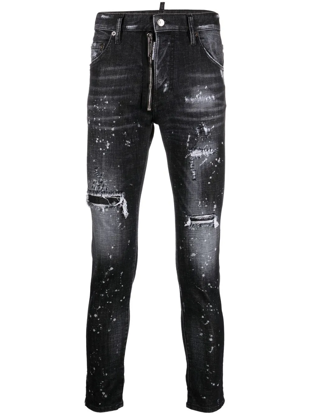 Dsquared2 paint-splattered skinny jeans - Black