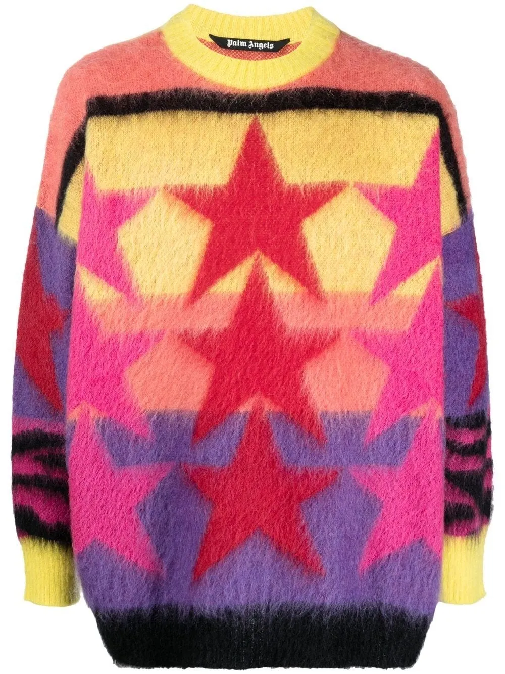 Palm Angels suéter con estrellas en intarsia - Yellow purple