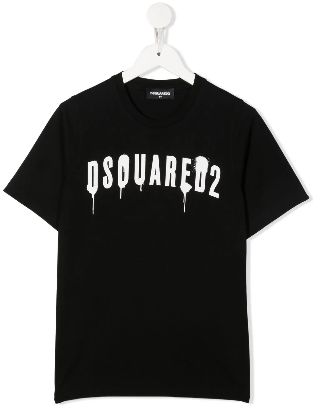 Dsquared2 Kids playera con logo estampado y pintura de spray - Negro