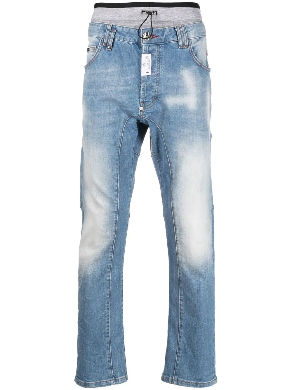 Philipp Plein drawstring straight-leg jeans - Blue 
Philipp Plein drawstring straight-leg jeans - Blue