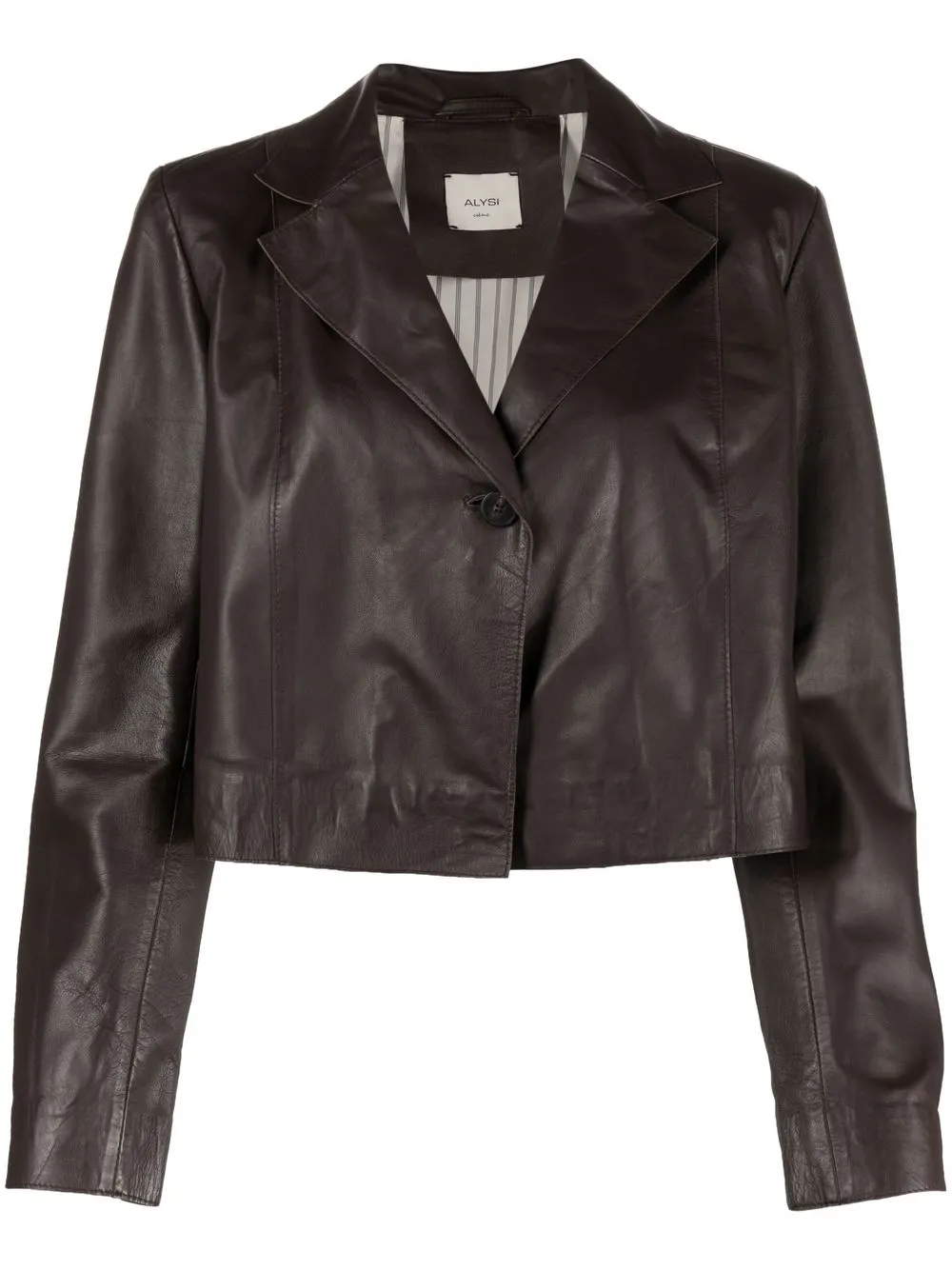 Alysi Leather Cropped Jacket Farfetch