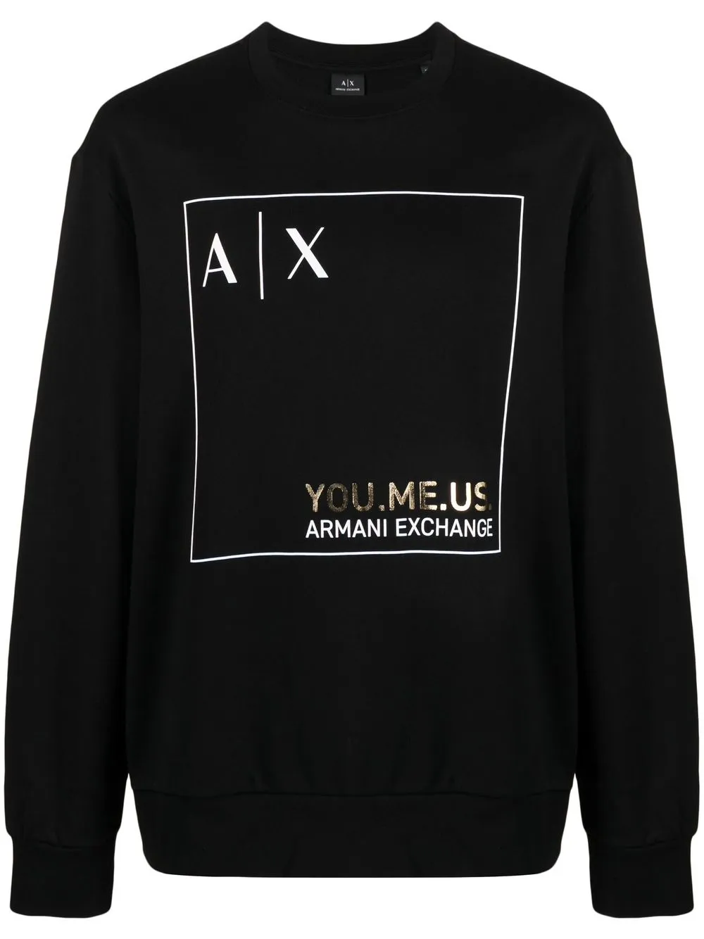 Armani Exchange logo-print crew neck sweatshirt - Black